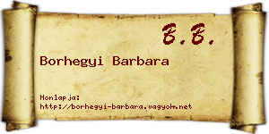 Borhegyi Barbara névjegykártya